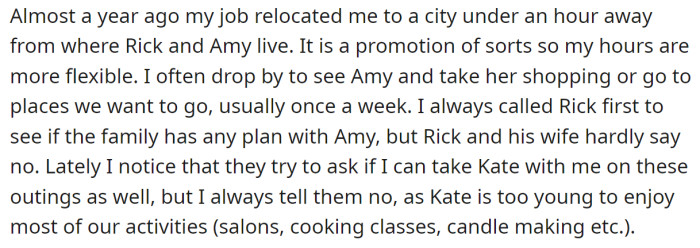 As her job relocated her closer to Amy, they started spending more time together:
