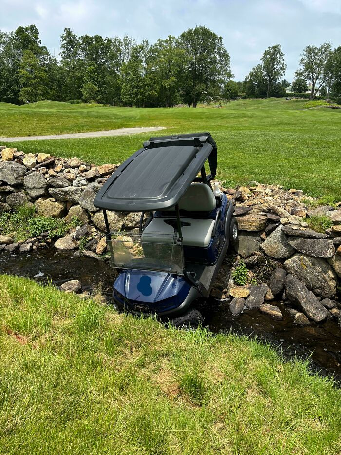 "Came Across This Disaster On The 8th Hole Today. Staff At The Club Refused To Share Any Information"