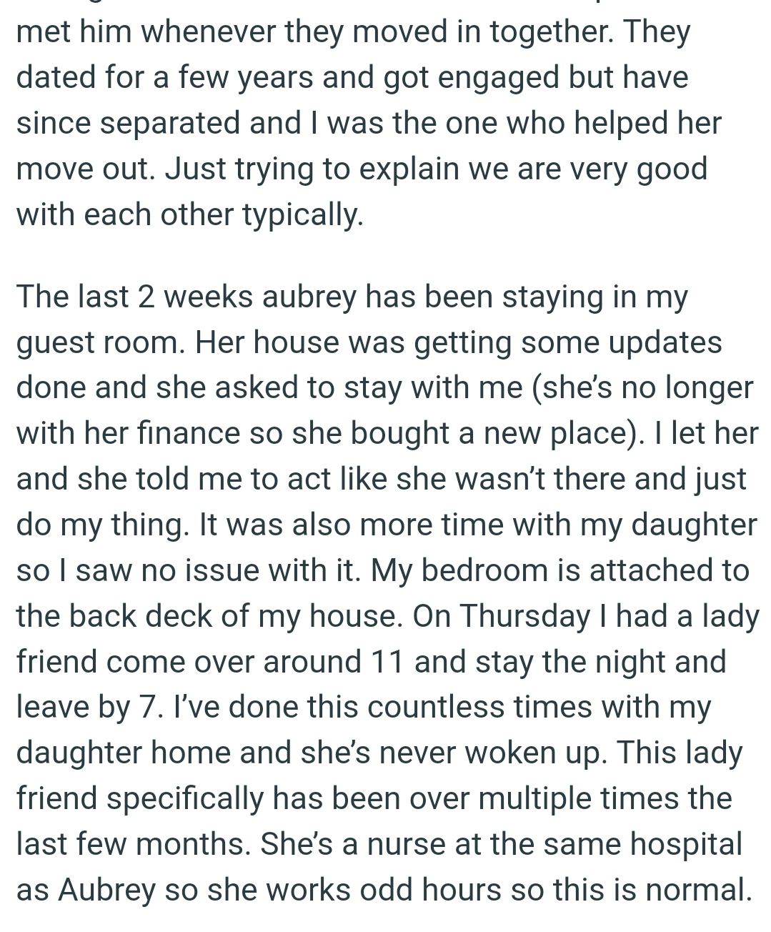 She told the OP to act like she wasn’t there and just do his thing