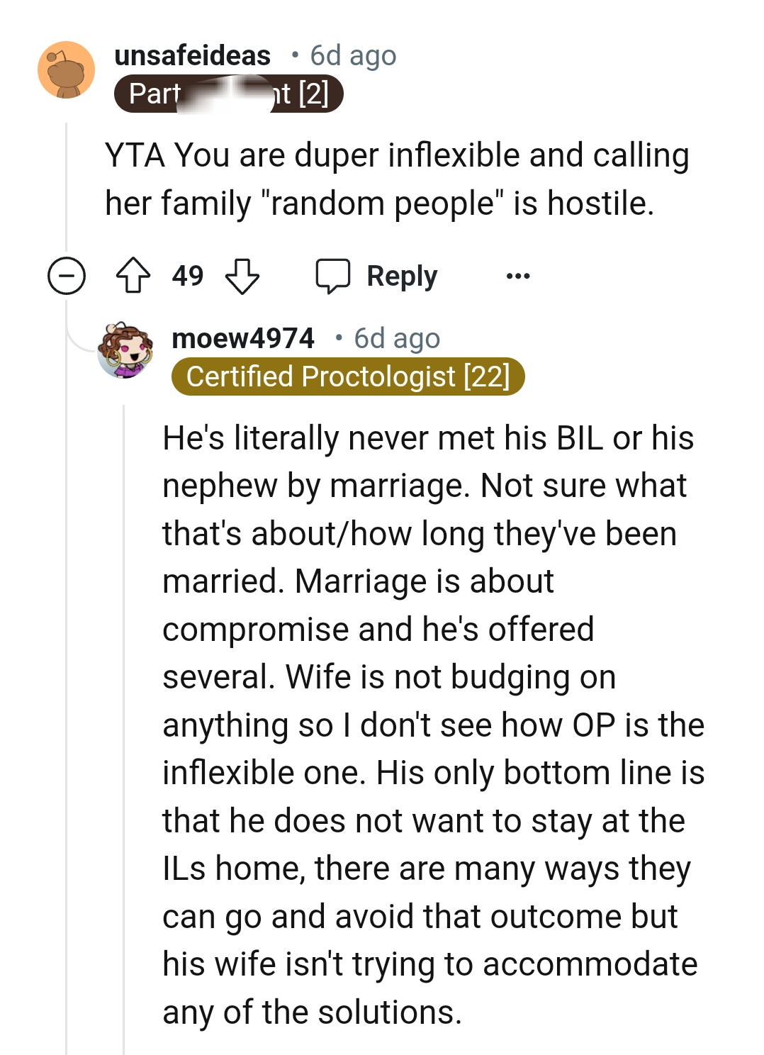 Marriage is about compromise, and the OP has offered several