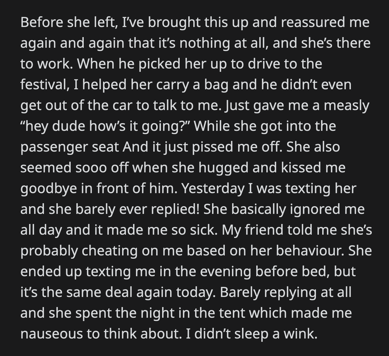 He also wanted Stella to stop talking to John entirely.