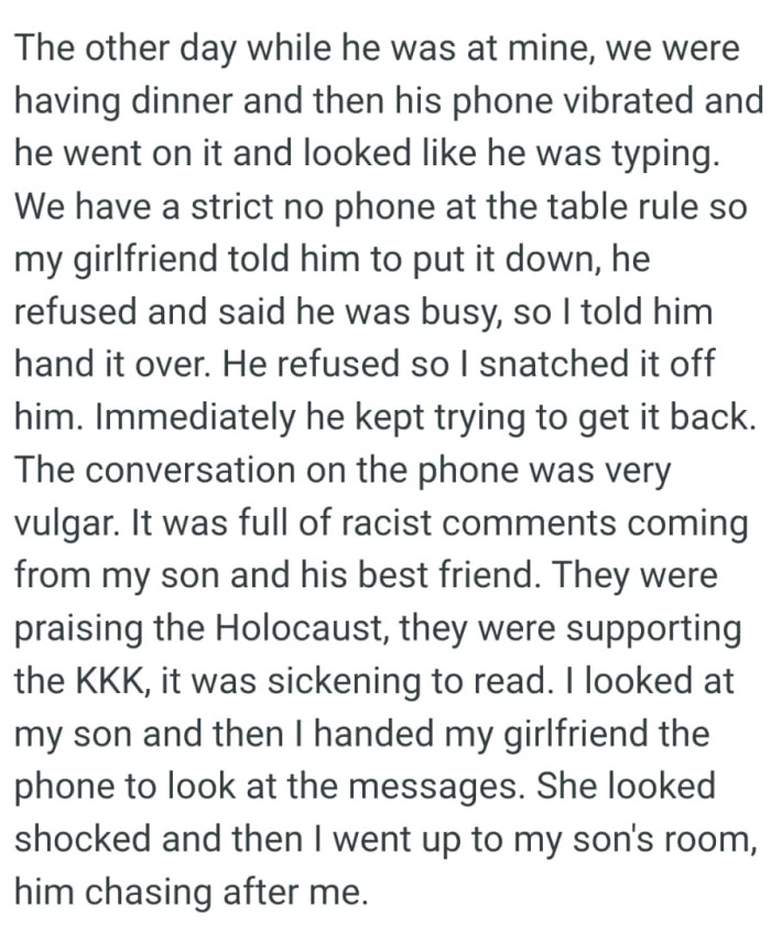 They were praising the Holocaust, they were supporting the KKK and for the OP, it was sickening to read