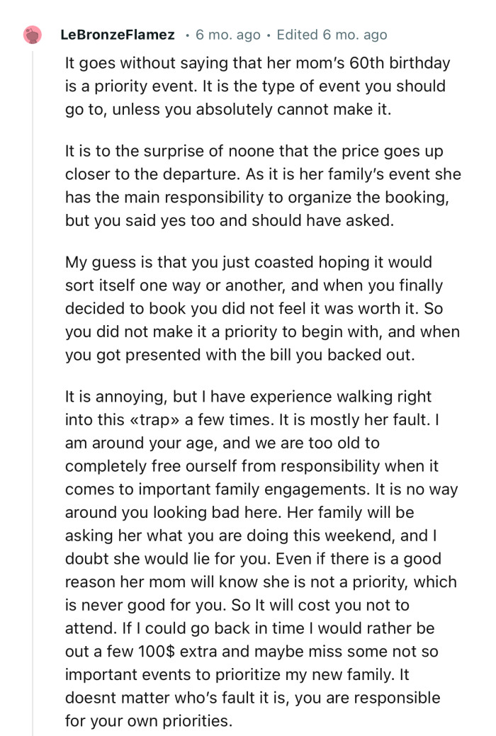 “You did not make it a priority to begin with, and when you were presented with the bill, you backed out.”