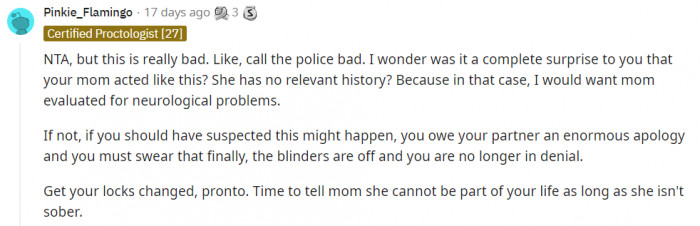 Some people suggested his mom wasn't sober, which would make sense.