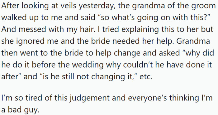 Feeling judged and misunderstood, OP struggled with his emotions.