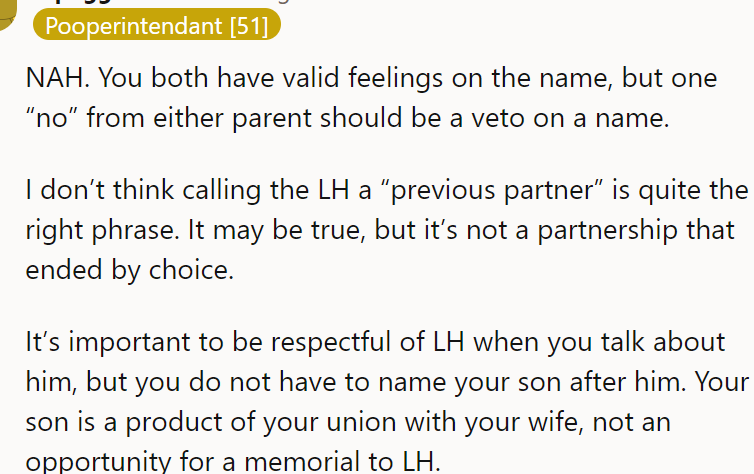 Parents should both agree on the baby's name.