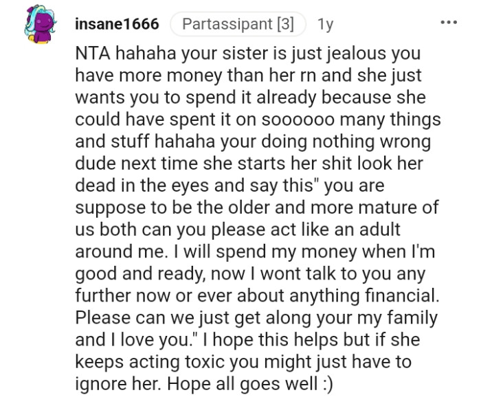 I will spend my money when I'm good and ready