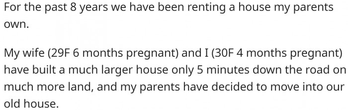 She and her partner were renting from her parents