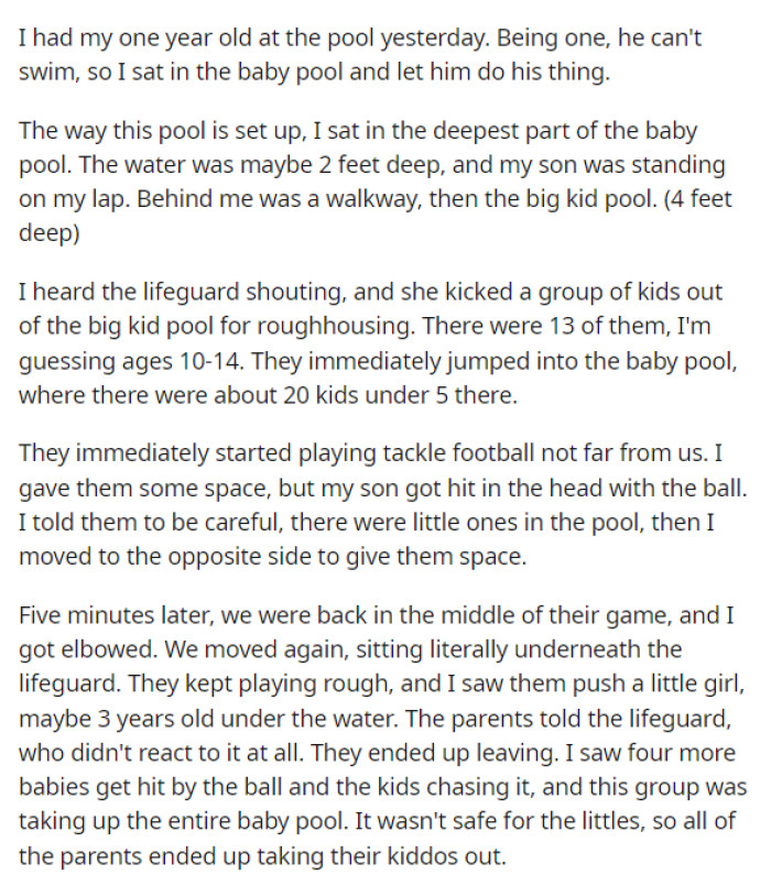 OP starts off her post by explaining a bit about where they were and what they were doing when this all happened.