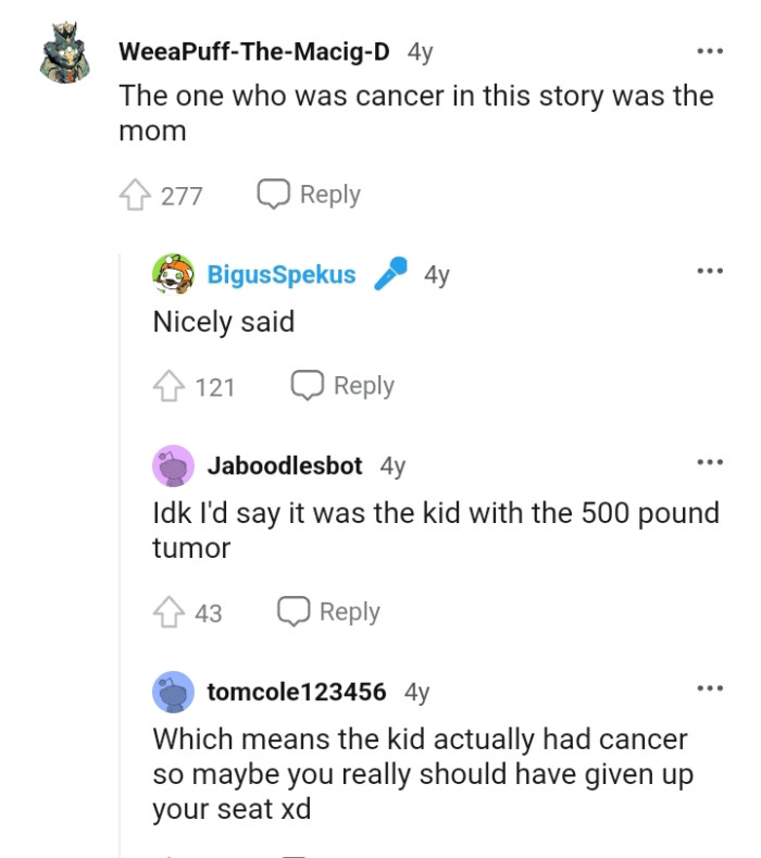 The mom is the one with cancer