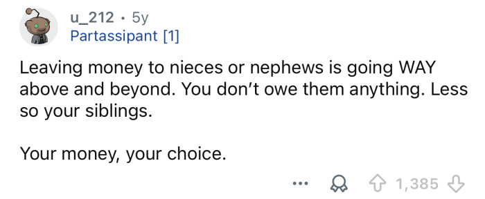 You don’t owe them anything.