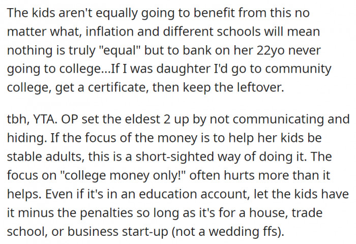For this user, using the money for important things, such as a house, is enough reason for the OP to give the funds to her daughter.