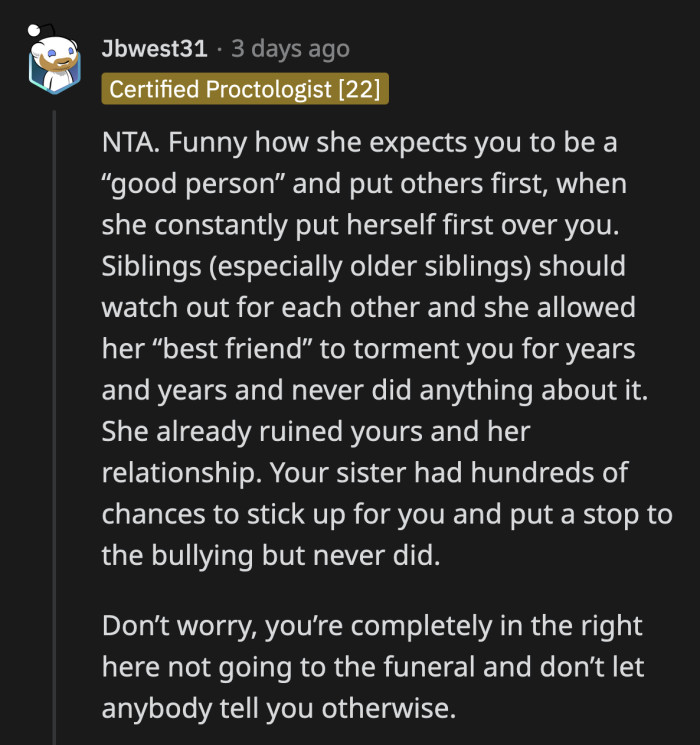 It wasn't OP who stood by while her sister was being victimized. It isn't her responsibility to mend a relationship she didn't break.