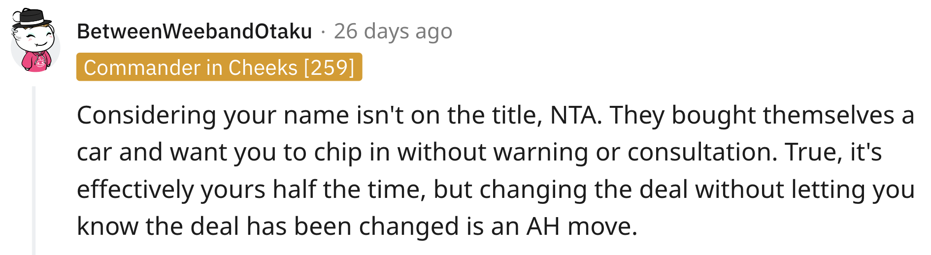 They bought themselves a car