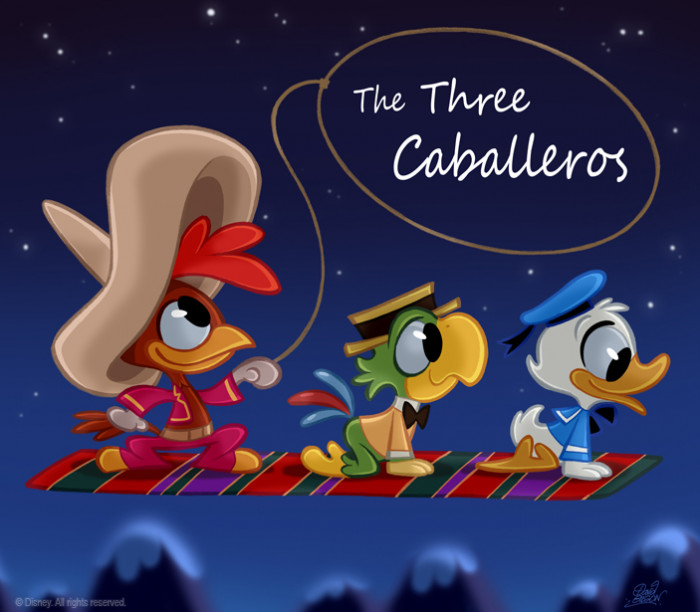 25. The Chibi Style Version of The Three Caballeros