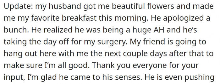 20. As promised, she informed them as the situation developed: