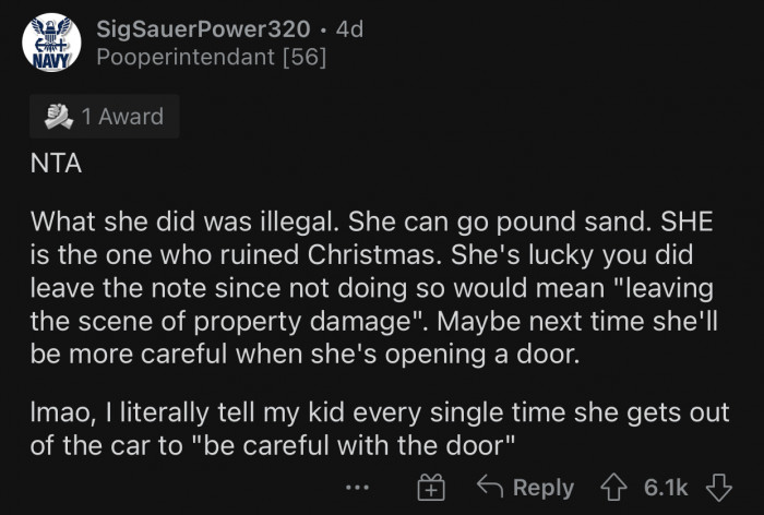 The coworker ruined Christmas for herself by being reckless.