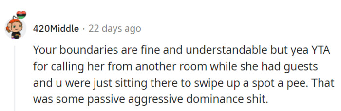 Summoning her mid-chat for a pee-spot rescue is a theater of passive-aggressive mastery that could rival even the quirkiest feline antics.