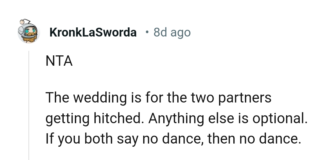 If the Couple Says No Dance, Then There Won't Be Any