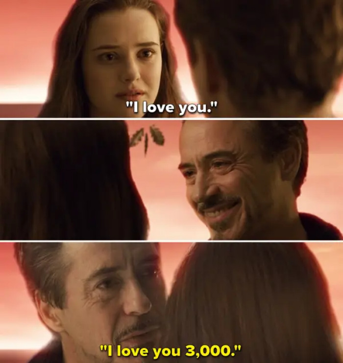 9. You may have already seen this, but Endgame almost included a scene where an older version of Morgan (played by Katherine Langford) talks to Tony Stark while he's visiting the Soulworld.