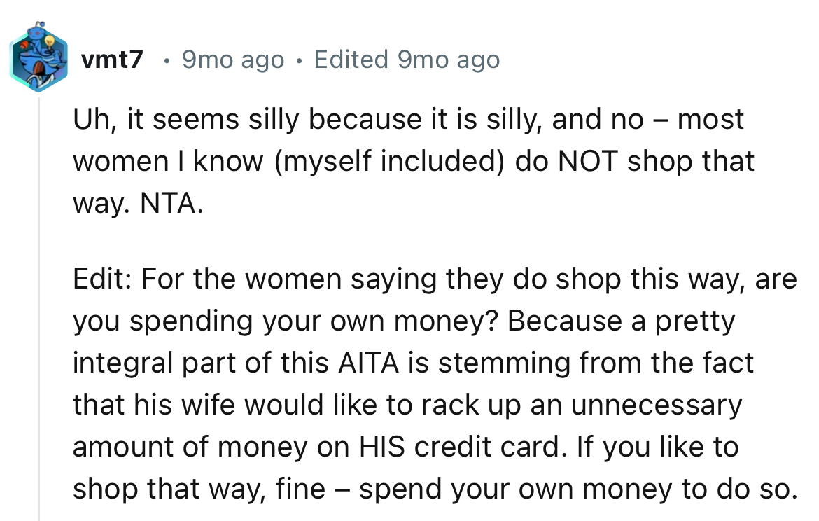 “If You Like to Shop That Way, Fine – Spend Your Own Money to Do So.”