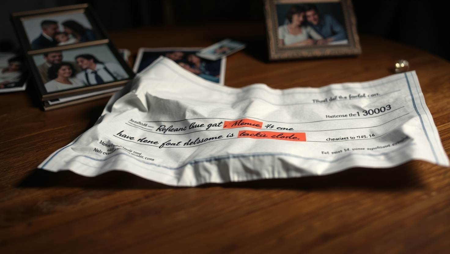 Ex-Husbands Hurtful Memo on Final Check Sparks Family Drama