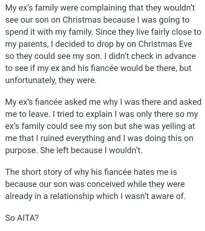 OP didn’t check in advance to see if her ex and his fiancée would be there