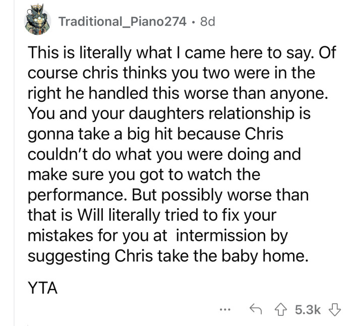 OP ruined her relationship with her daughter.