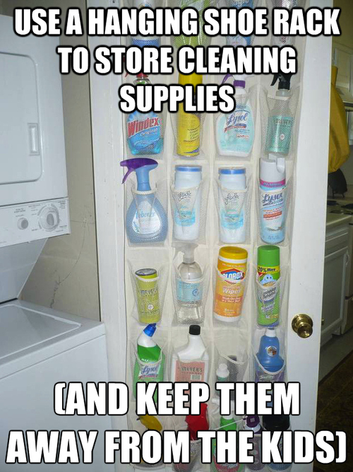 46. How to keep your cleaning supplies away from the kids