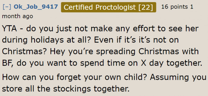 We hope he hangs his daughter's stocking moving forward. And that means hanging it even when he knows she's not coming.