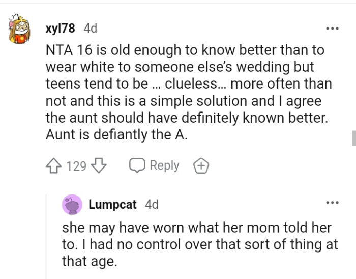 The aunt is definitely the AH here