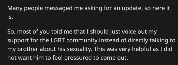 OP took people's comments into consideration