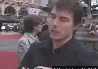 3. Moment when Tom Cruise got water sprayed in his face during an interview