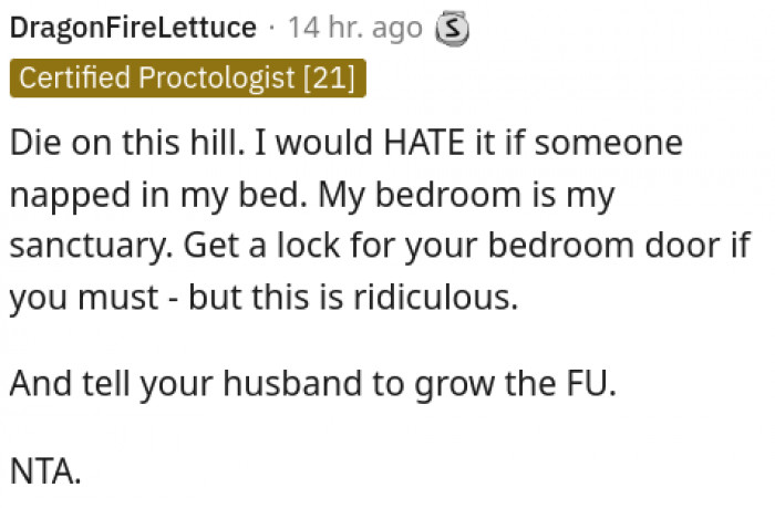 Get a lock for your bedroom door