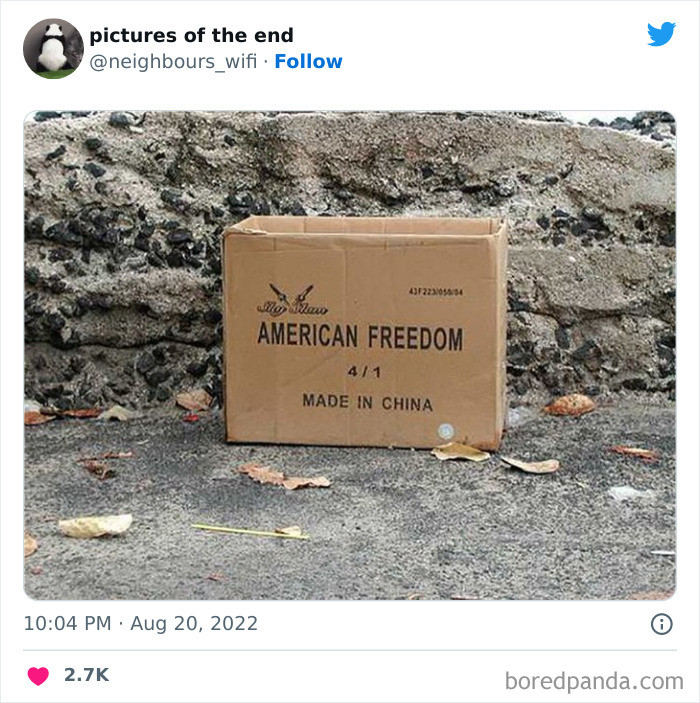 11. American freedom is now made in China.