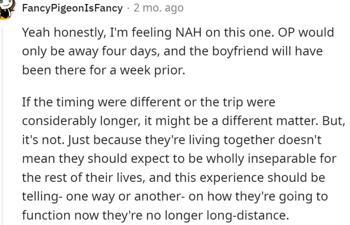 The trip is only for four days