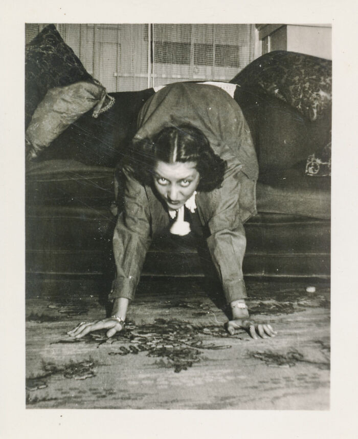 "Creepy Woman Crawling Off The Couch"