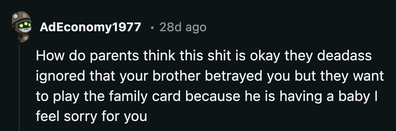 I am disgusted on OP's behalf.