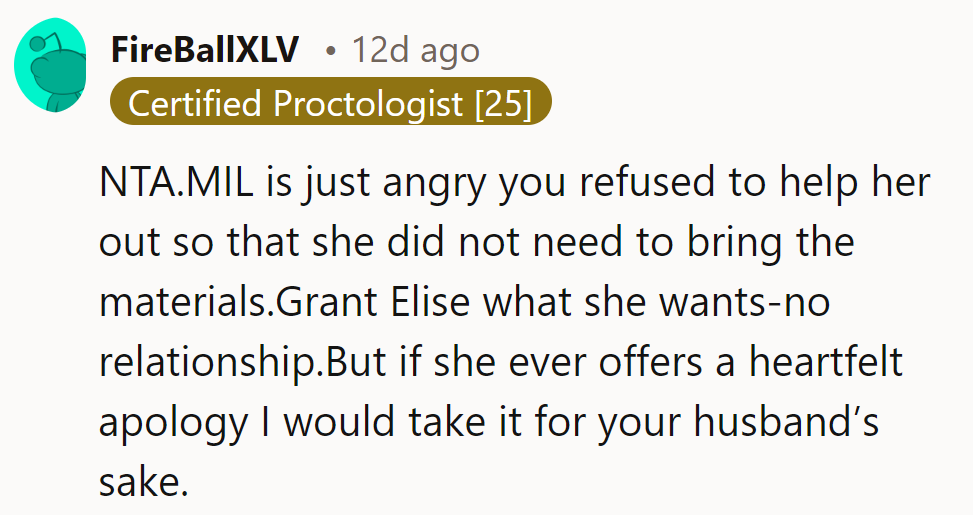 MIL's mad about losing her errand service. Grant the wish: no strings. An apology? Maybe for hubby's sake...