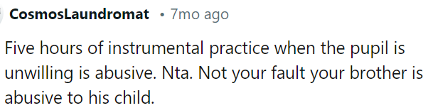 OP's brother mistreats his child.