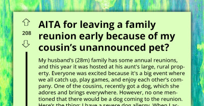 Allergy Forces Woman To Leave Reunion Early When Cousin Brings Dog, Family Outraged