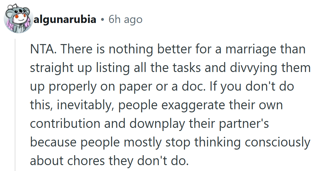 Nothing like a spreadsheet to save a relationship — or at least expose who’s been skipping the vacuuming.