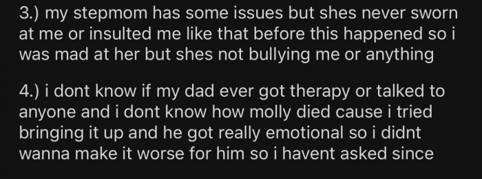 OP's dad never got therapy or talked to anyone about his late daughter.