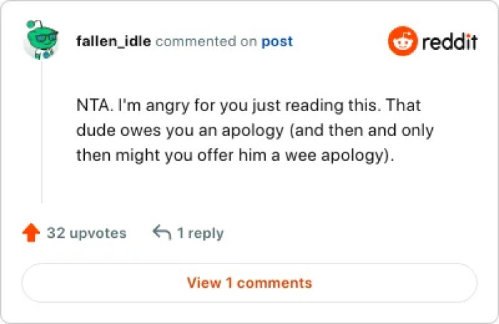 The mom's ex also needs to apologize.