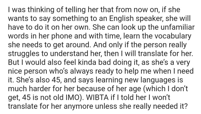 OP has gotten fed up and is contemplating stepping back unless the translation is very necessary