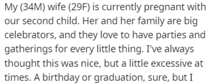 OP's wife is currently pregnant with their second child