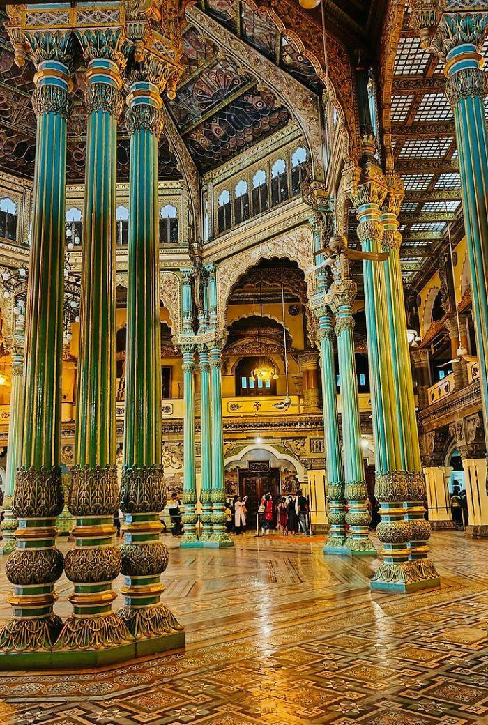 "Architecture Inside Mysore Palace, India"