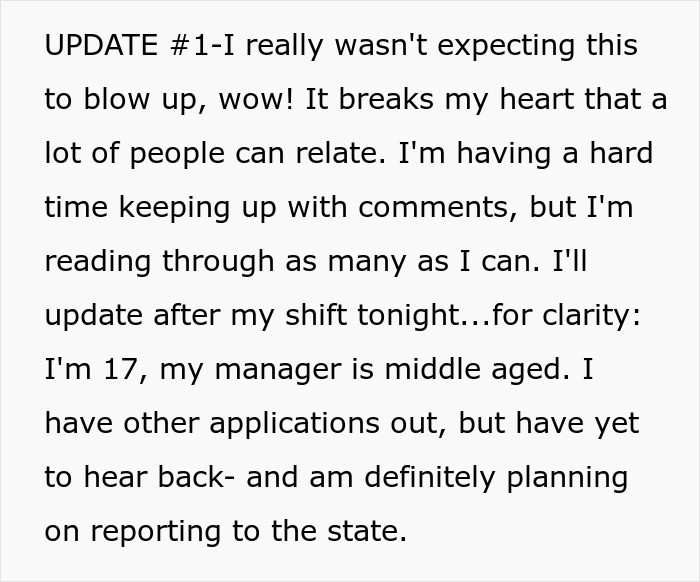 The OP later updated her original post.