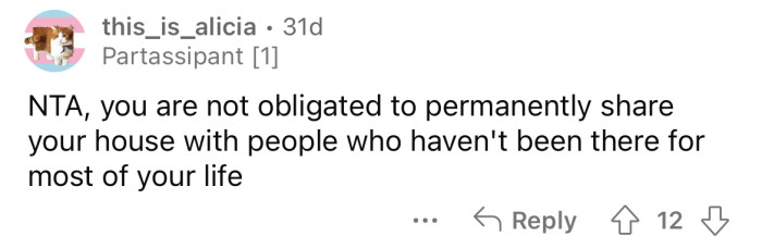 “You are not obligated.”