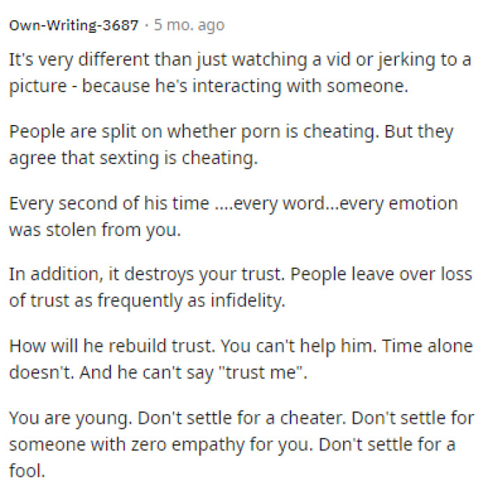 This person articulated it best, as it truly puts things into perspective regarding how he cheated and why it should be considered cheating.